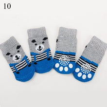 Load image into Gallery viewer, 4pcs/Set Cute Puppy Dog Knit Socks Small Dogs Cotton Anti-Slip Cat Shoes For Autumn Winter Indoor Wear Slip On Paw Protector

